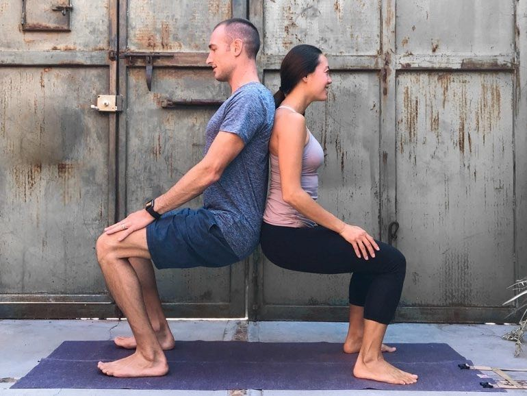 Back-to-Back Chair Pose